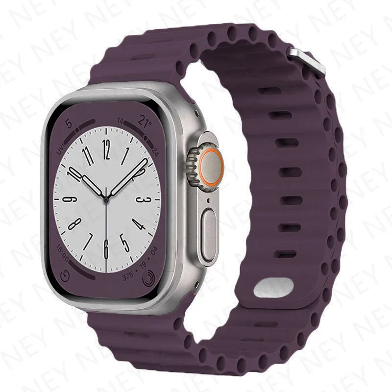 OceanLoop – Bracelet Sport Tubulaires en Silicone Respirant pour Apple Watch