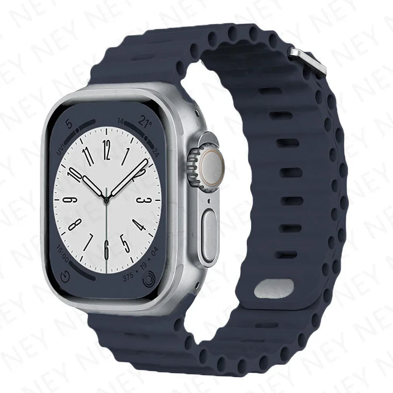 OceanLoop –  Bracelet Sport Tubulaires en Silicone Respirant pour Apple Watch