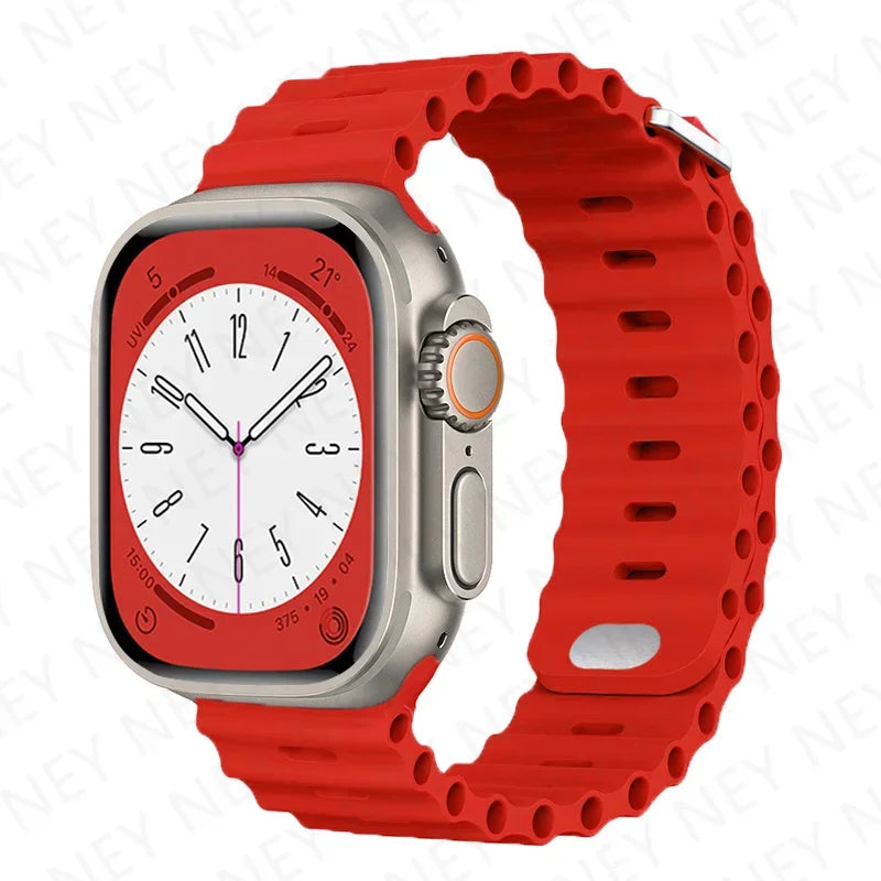 OceanLoop –  Bracelet Sport Tubulaires en Silicone Respirant pour Apple Watch