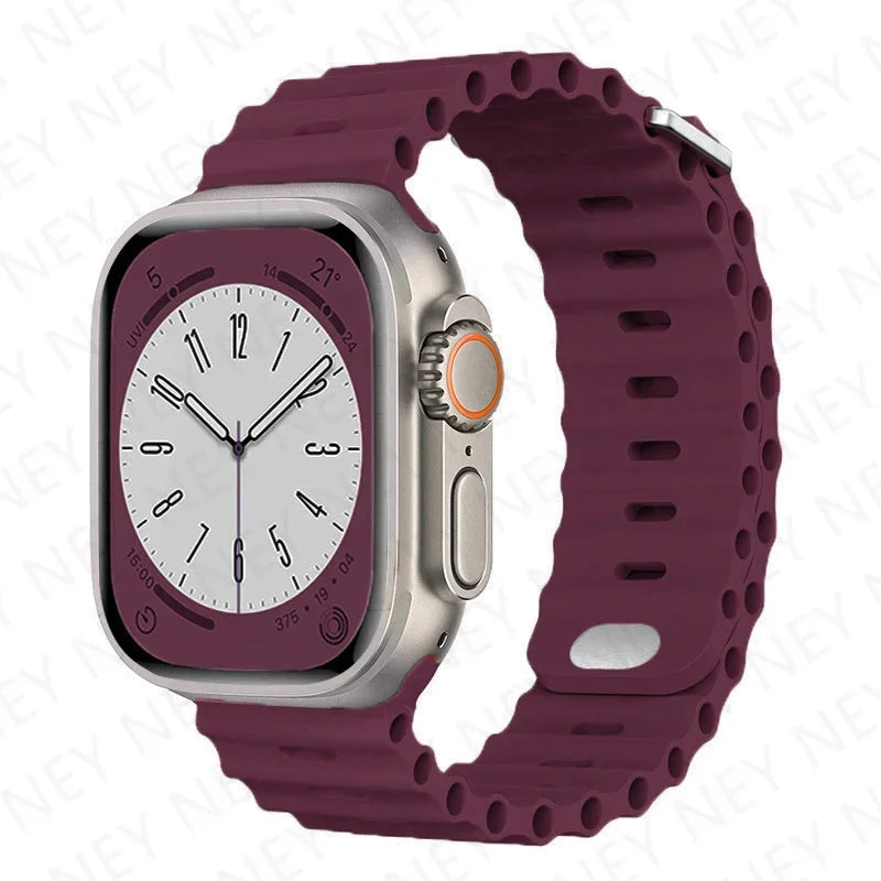 OceanLoop –  Bracelet Sport Tubulaires en Silicone Respirant pour Apple Watch