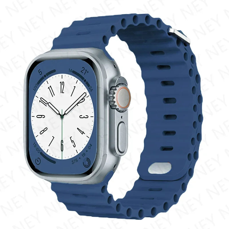 OceanLoop –  Bracelet Sport Tubulaires en Silicone Respirant pour Apple Watch