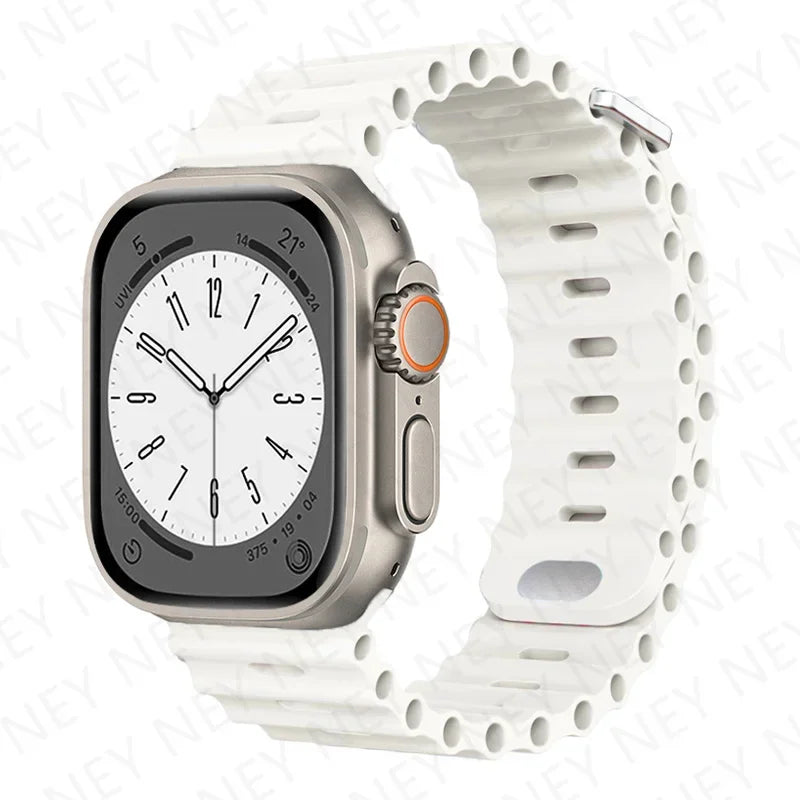 OceanLoop –  Bracelet Sport Tubulaires en Silicone Respirant pour Apple Watch
