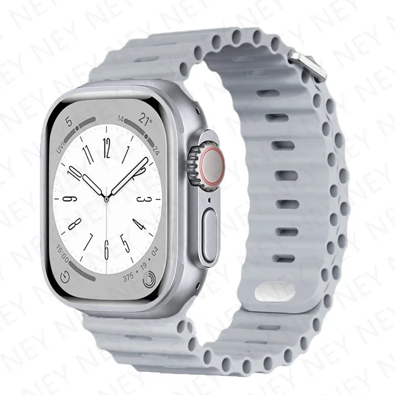 OceanLoop –  Bracelet Sport Tubulaires en Silicone Respirant pour Apple Watch