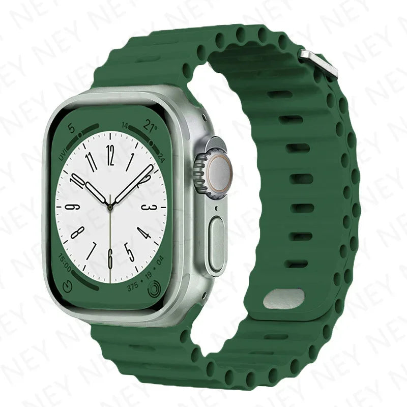 OceanLoop –  Bracelet Sport Tubulaires en Silicone Respirant pour Apple Watch