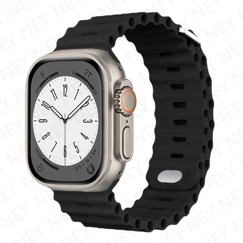 OceanLoop –  Bracelet Sport Tubulaires en Silicone Respirant pour Apple Watch