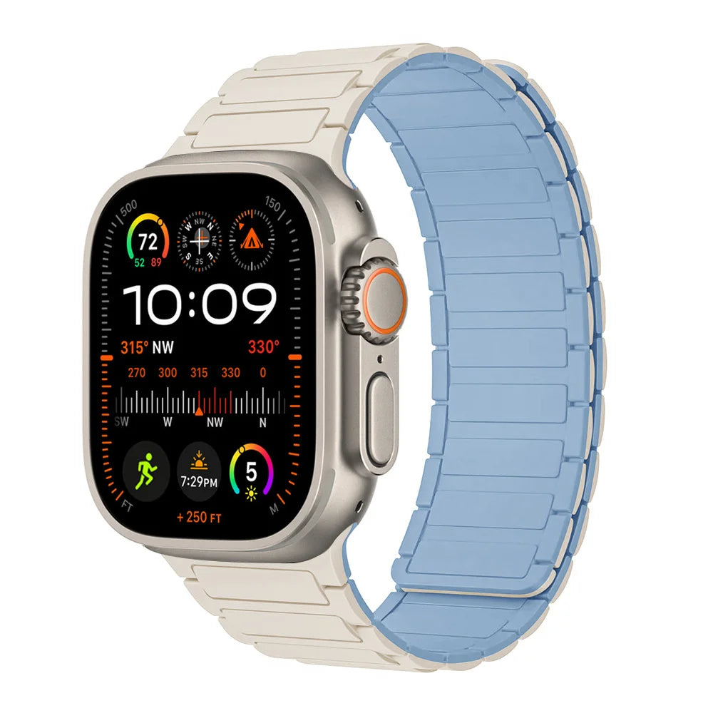 BreezeLoop - Bracelet en Nylon Respirant à Boucle Magnétique pour Apple Watch