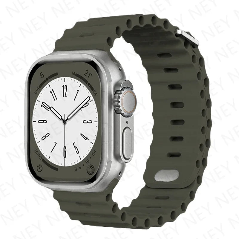 OceanLoop –  Bracelet Sport Tubulaires en Silicone Respirant pour Apple Watch