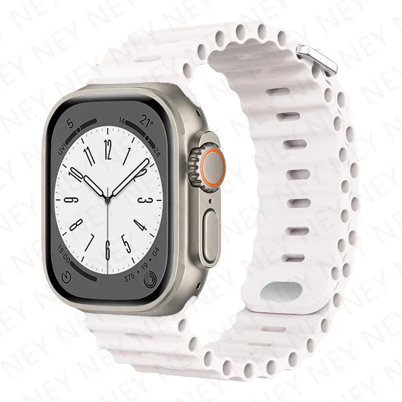 OceanLoop –  Bracelet Sport Tubulaires en Silicone Respirant pour Apple Watch