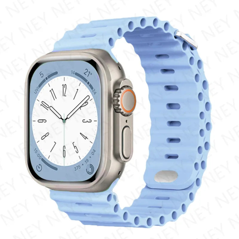 OceanLoop –  Bracelet Sport Tubulaires en Silicone Respirant pour Apple Watch